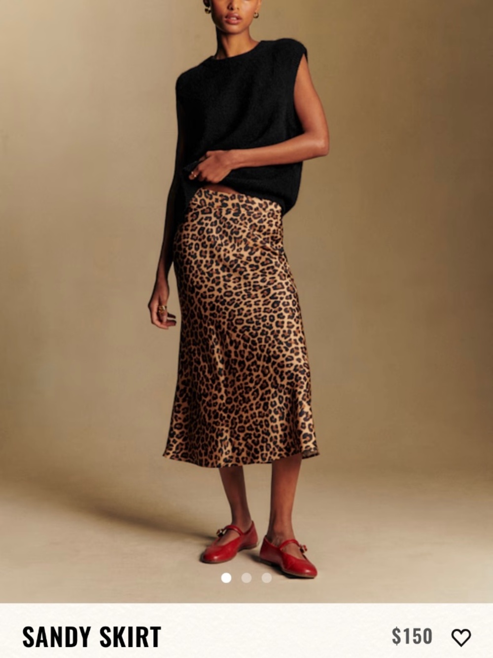 Sezane Sandy Skirt NWT in Leopard size 2